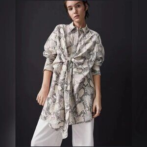 H&M Neutral Snake Print Mini Shirt Dress / Tunic